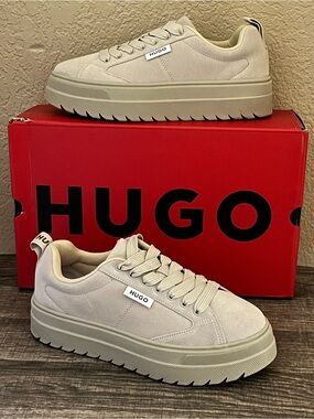 HUGO BOSS Women’s Lyssa_Tedd_sd Beige Color Shoes -Size 9